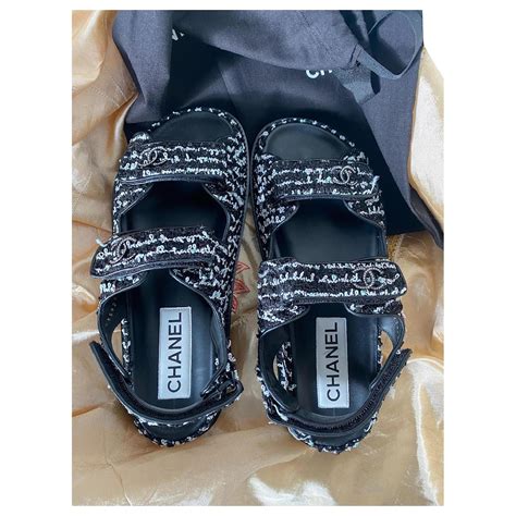 chanel dad sandals australia|chanel dad sandals tweed.